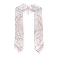 White Sunday Lotu Tamaiti Graduation Stole Polynesian Wave Pastel Blush - Polynesian Pride