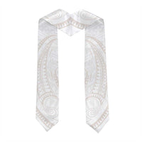 White Sunday Lotu Tamaiti Graduation Stole Polynesian Wave Pastel Nude - Polynesian Pride