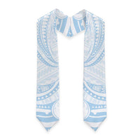 White Sunday Lotu Tamaiti Graduation Stole Polynesian Wave Pastel Sky Blue - Polynesian Pride