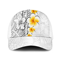 White Tropical Plumeria With Galaxy Polynesian Art Mesh Trucker Cap LT14 One Size White White - Polynesian Pride