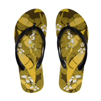 Yellow Banana Leaf Hawaii Flip Flops Lau Maia Plumeria Tropical Summer Vibes