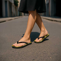 Yellow Banana Leaf Hawaii Flip Flops Lau Maia Plumeria Tropical Summer Vibes