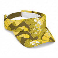 Yellow Banana Leaf Hawaii Sun Visor Cap Lau Maia Plumeria Tropical Summer Vibes