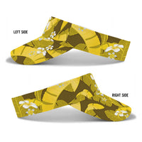 Yellow Banana Leaf Hawaii Sun Visor Cap Lau Maia Plumeria Tropical Summer Vibes