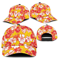 Yellow Hawaii Hibiscus Classic Cap Tropical Flowers Seamless Pattern LT14