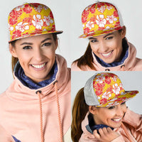 Yellow Hawaii Hibiscus Mesh Trucker Cap Tropical Flowers Seamless Pattern - Polynesian Pride