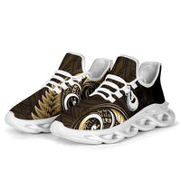 Yellow New Zealand Clunky Sneakers Aotearoa Silver Fern With Manaia Maori Unique LT14 - Polynesian Pride