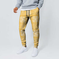 Yellow Palaka Quilt Hawaii Jogger Pants Traditional Hawaii-plaid Pattern - Polynesian Pride