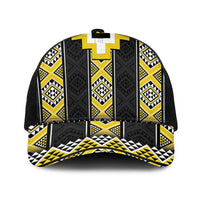Yellow Taniko Aotearoa Baseball Net Cap Niho Taniwha Mix Poutama LT14 One Size Black Yellow - Polynesian Pride
