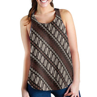 Yogyakarta Parang Batik Motifs Women Racerback Tank Indonesian Traditional Pattern
