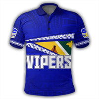 Custom Kimbe Cutters Polo Shirt Flag Tapa Pattern Stronic Style - Polynesian Pride