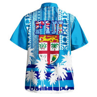 Fiji Hawaiian Shirt - Fijian Tapa Flag Blue - Polynesian Pride