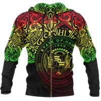 Polynesian Hawaii Hoodie (Zip up) Pride of Hawaii (Reggae) Unisex BLACK - Polynesian Pride