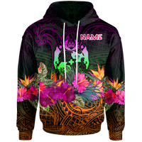 Tonga Polynesian Custom Hoodie Summer Hibiscus Unisex Reggae - Polynesian Pride