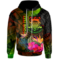 Tuvalu Polynesian Custom Hoodie Hibiscus and Banana Leaves Unisex Reggae - Polynesian Pride