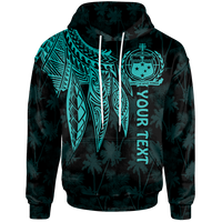 Samoa Custom Hoodie Polynesian Wings (Turquoise) Unisex Turquoise - Polynesian Pride
