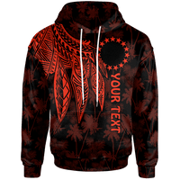 Cook Islands Custom Hoodie Polynesian Wings (Red) Unisex Red - Polynesian Pride