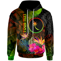 Chuuk Polynesian Custom Hoodie Hibiscus and Banana Leaves Unisex Reggae - Polynesian Pride