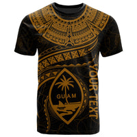 Guam Polynesian Custom T Shirt Guam Waves (Golden) Unisex Golden - Polynesian Pride
