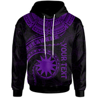 Nauru Polynesian Custom Hoodie Nauru Waves (Purple) Unisex Purple - Polynesian Pride