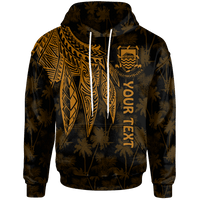 Tuvalu Custom Hoodie Polynesian Wings (Golden) Unisex Golden - Polynesian Pride
