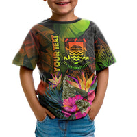 Tuvalu Polynesian Custom T Shirt Hibiscus and Banana Leaves - Polynesian Pride