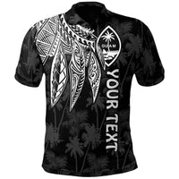 Guam Custom Polo Polynesian Wings (White) Unisex White - Polynesian Pride