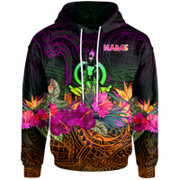 Vanuatu Custom Hoodie Summer Hibiscus Unisex Reggae - Polynesian Pride