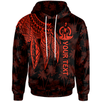 Vanuatu Custom Hoodie Polynesian Wings (Red) Unisex Red - Polynesian Pride