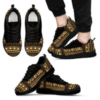 Papua New Guinea Sneakers - Papua New Guinea Polynesian Chief Tattoo Gold Version - Polynesian Pride