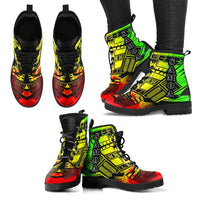 Samoa Leather Boots - Polynesian Tattoo Reggae - Polynesian Pride
