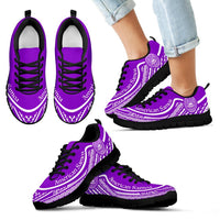 American Samoa Wave Sneakers White Purple Color Kid's Sneakers - Black - American Samoa Black - Polynesian Pride