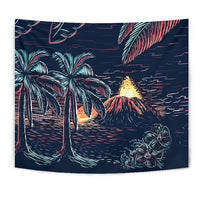 Night On The Land Tapestry Wall Tapestry Black - Polynesian Pride
