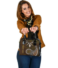 American Samoa Custom Personalised Shoulder Handbag - Polynesian Boar Tusk - Polynesian Pride