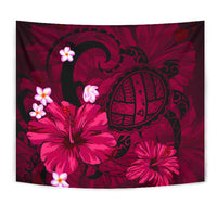 Hawaii Turtle Poly Tribal Pink Tapestry - Polynesian Pride