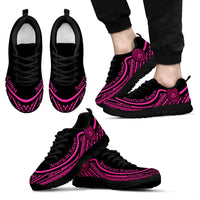 American Samoa Wave Sneakers Pink Color Men's Sneakers - Black - American Samoa Black - Polynesian Pride