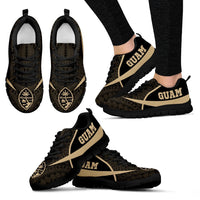 Guam Active Sneakers - Guam Coat Of Arms - A7 Kid's Sneakers - Black Sole - Polynesian Pride