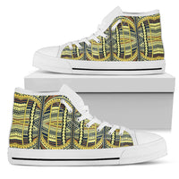 Polynesian High Top Shoe Yellow Mens High Top White - Polynesian Pride