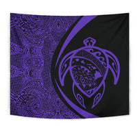 Hawaii Turtle Map Polynesian Tapestry - Purple - Circle Style - Polynesian Pride