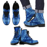 guam Leather Boots - Polynesian Flag Chief Version Black - Polynesian Pride