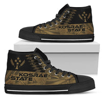 Kosrae State High Top Shoes - Gold Color Symmetry Style Unisex White - Polynesian Pride