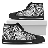 Polynesian High Top Canvas Shoes Unisex White - Polynesian Pride