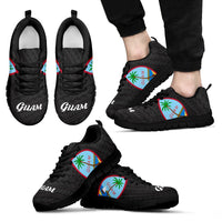 Guam Sneakers - Guam Flag Coat Of Arms Black - A5 Unisex Black - Polynesian Pride