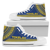 Tokelau High Top Shoes - Polynesian Flag Chief Version Unisex White - Polynesian Pride