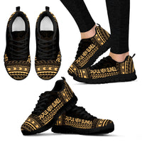 Papua New Guinea Sneakers - Papua New Guinea Polynesian Chief Tattoo Gold Version - Polynesian Pride