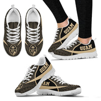 Guam Active Sneakers - Guam Coat Of Arms - A7 Kid's Sneakers - White Sole - Polynesian Pride