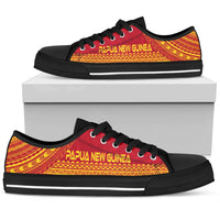 Papua New Guinea Low Top Shoes - Polynesian Flag Chief Version - Polynesian Pride