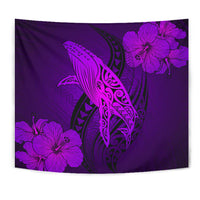 Hawaii Whale Swim Poly Purple Tapestry - Polynesian Pride