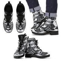 Niue Leather Boots - Polynesian Tattoo Black Black - Polynesian Pride