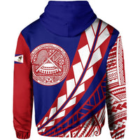 Hawaii Zip Hoodie American Samoa Flag Edition - Polynesian Pride